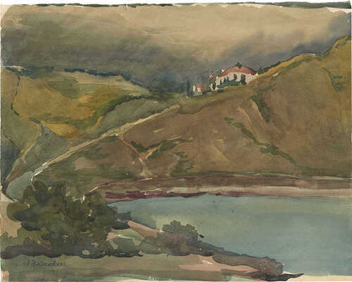 Ромодановская Антонина Алексеевна. Пейзаж с озером